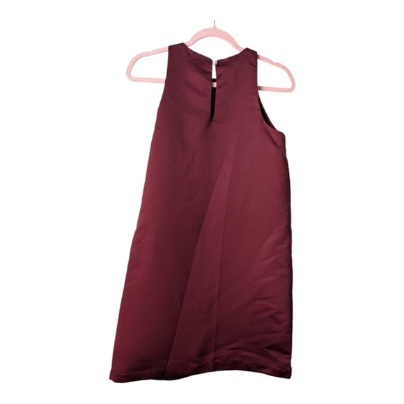 NWT Future Collective Satin Mini Shift Dress Candy Apple Red Burgundy Coquette M - Picture 3 of 6